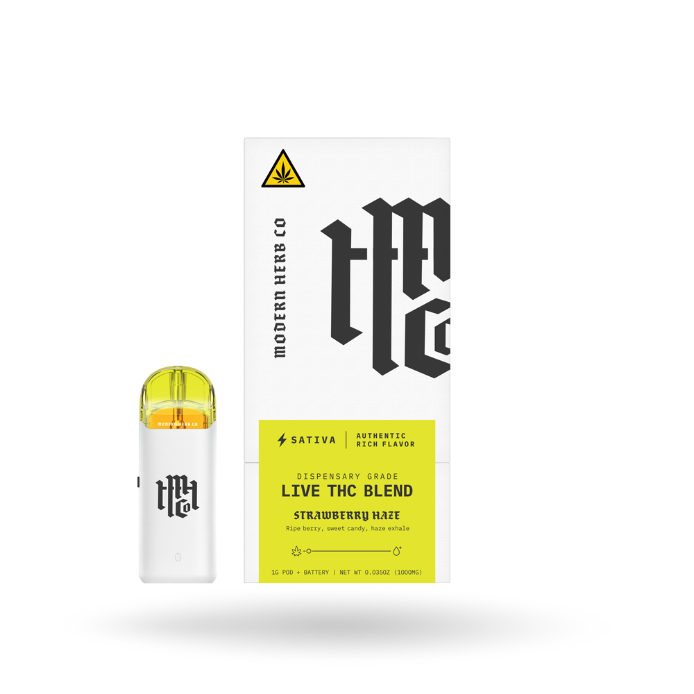 Live THC Pod Starter Kit: Strawberry Haze (Sativa), 1g