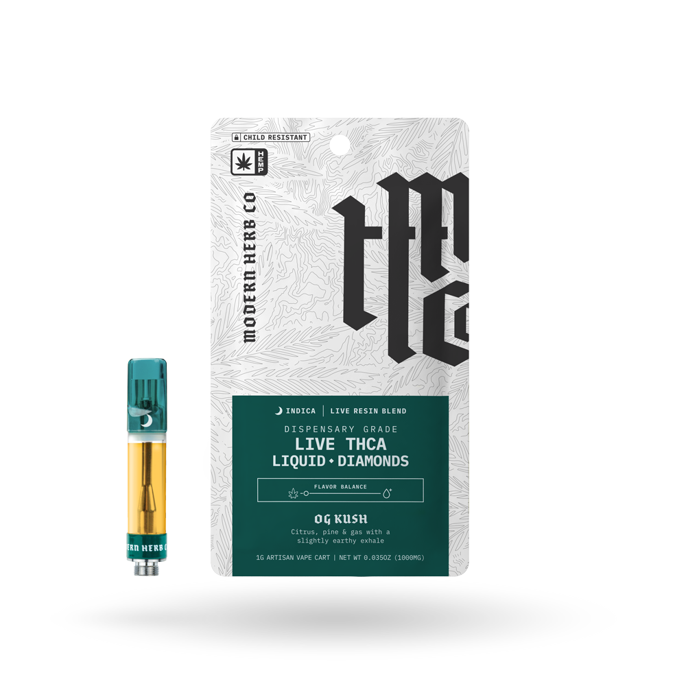 THCa Vape Cartridge Live Resin Liquid Diamonds: OG Kush (Indica) - 1g