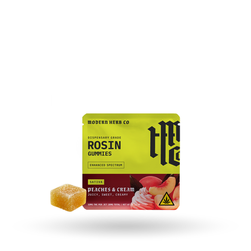 Live Rosin Gummies: Peaches & Cream (Sativa), 3ct