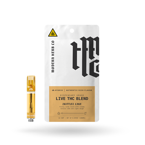 Live THC Vape Cartridge: Zkittlez Cake (Hybrid) 1g