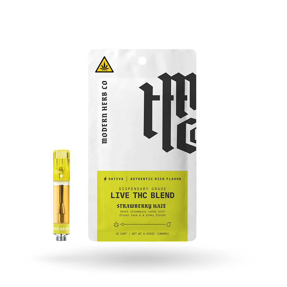 Live THC Vape Cartridge: Strawberry Haze (Sativa) 1g