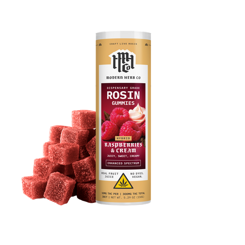 Live Rosin Gummies: Raspberries & Cream (Hybrid), 30ct