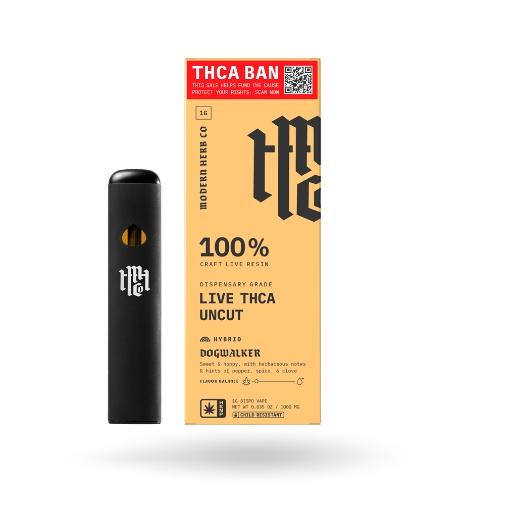 THCa Live Resin Disposable Uncut: Dogwalker (Hybrid) - 1g
