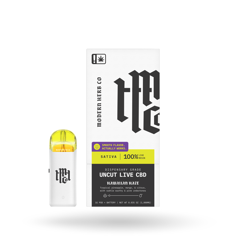 Live CBD Uncut Pod Starter Kit: Hawaiian Haze (Sativa) 1g