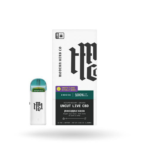 Live CBD Uncut Pod Starter Kit: Pineapple Kush (Indica) 1g