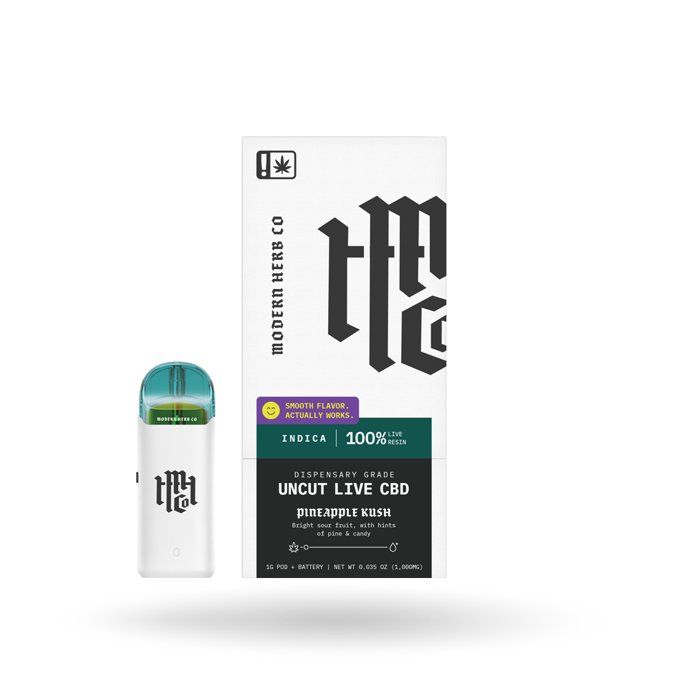 Live CBD Uncut Pod Starter Kit: Pineapple Kush (Indica) 1g