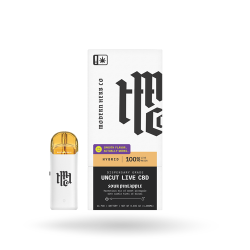 Live CBD Uncut Pod Starter Kit: Sour Pineapple (Hybrid) 1g