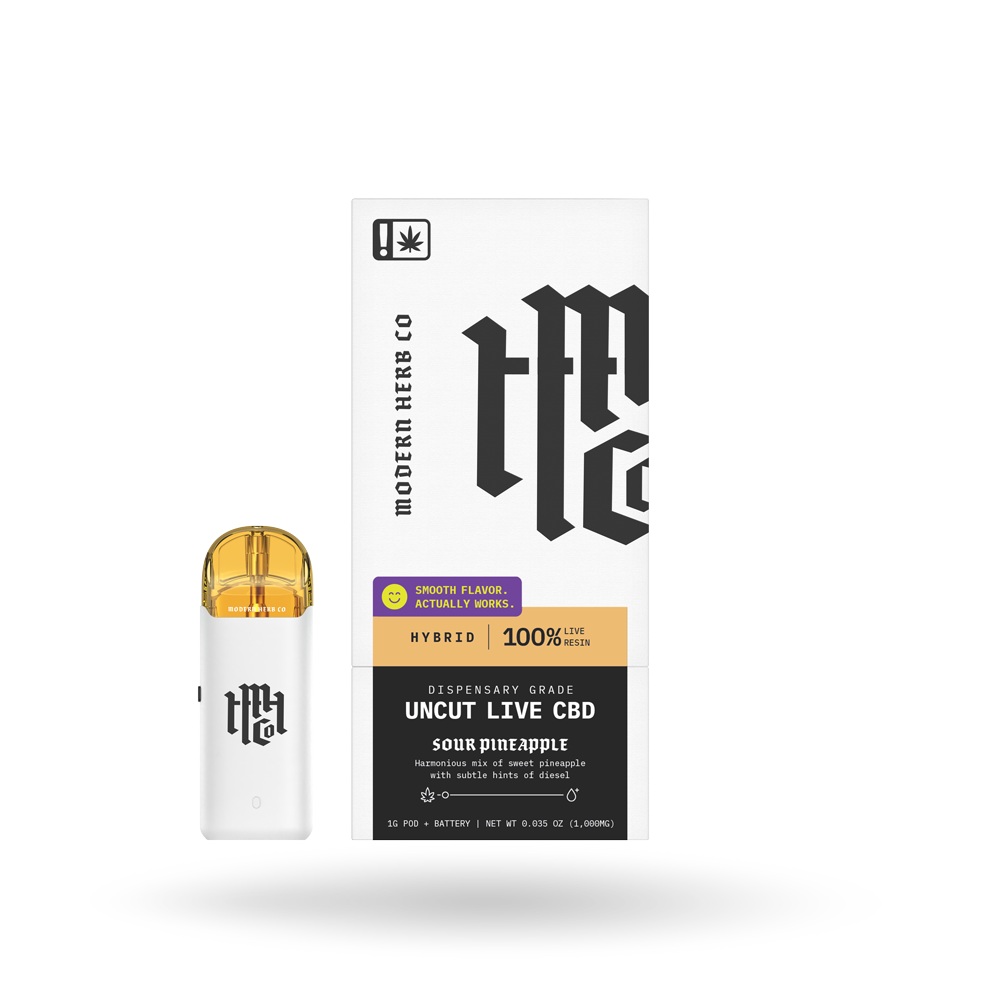 Live CBD Uncut Pod Starter Kit: Sour Pineapple (Hybrid) 1g