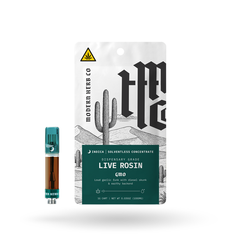 THCa Rosin Vape Cartridge: GMO (Indica), 1g