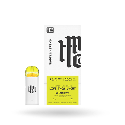 THCa Live Resin Uncut Pod Kit: Sativa, Golden Goat, 1g