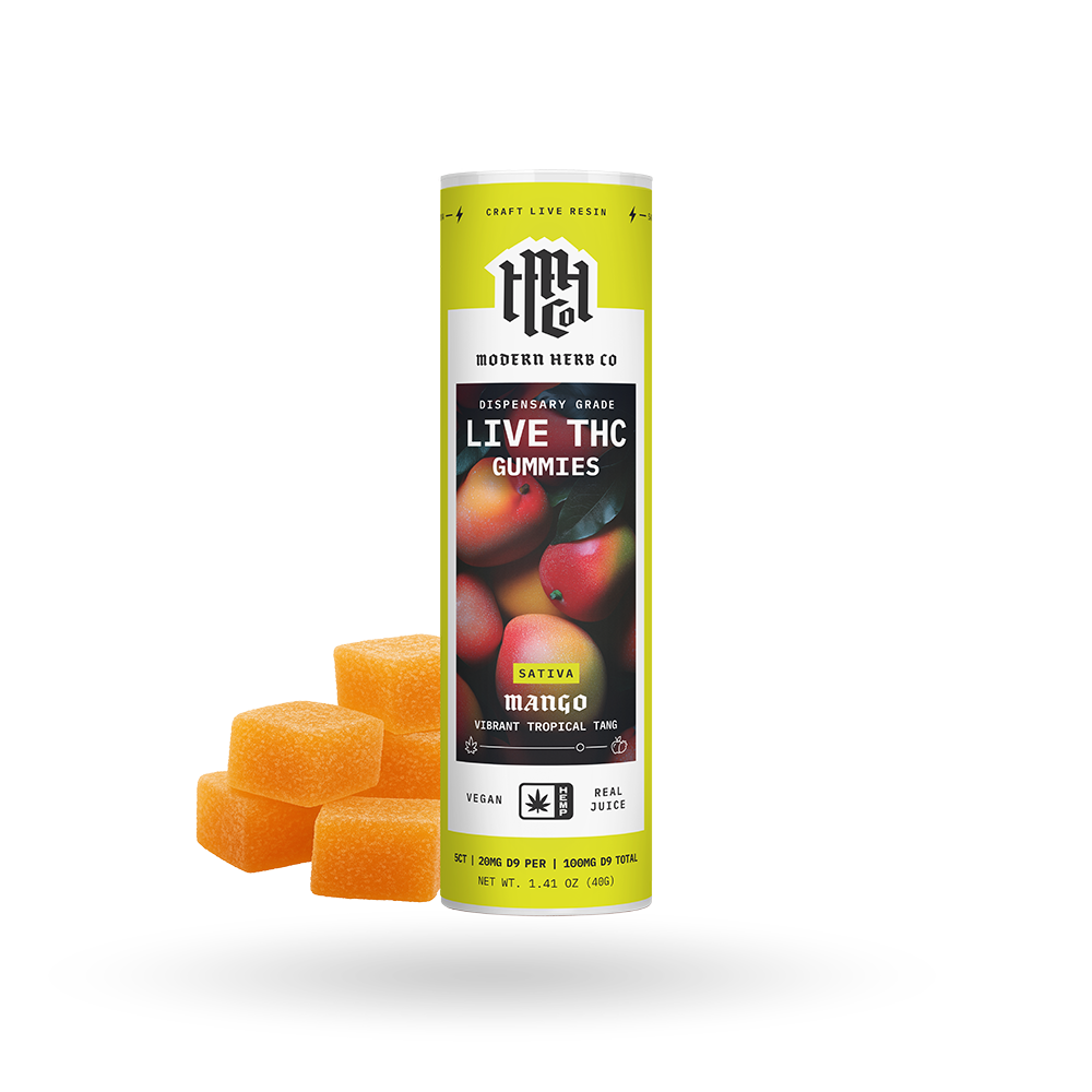 Live Resin D9 THC Gummies: Mango (Sativa), 5ct