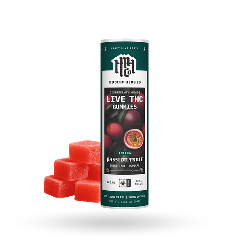 Live Resin D9 THC Gummies: Passion Fruit (Indica), 5ct