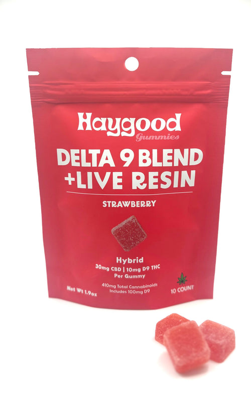 D9 THC Live Resin 3:1  Gummies - Hybrid - Strawberry