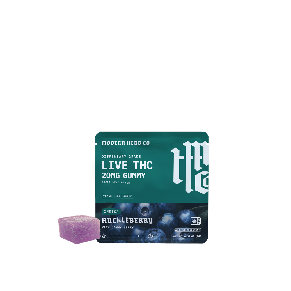 Live Resin D9 THC Gummies: Huckleberry (Indica), Single