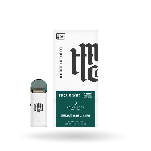 THCa Live Resin Uncut Pod Kit: Indica, Purple Hindu Kush, 1g