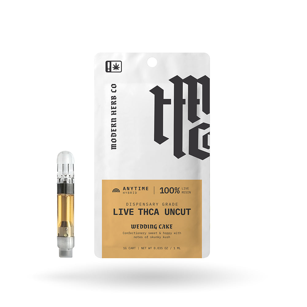 THCa Live Resin Vape Cartridge Uncut: Wedding Cake (Hybrid) - 1g