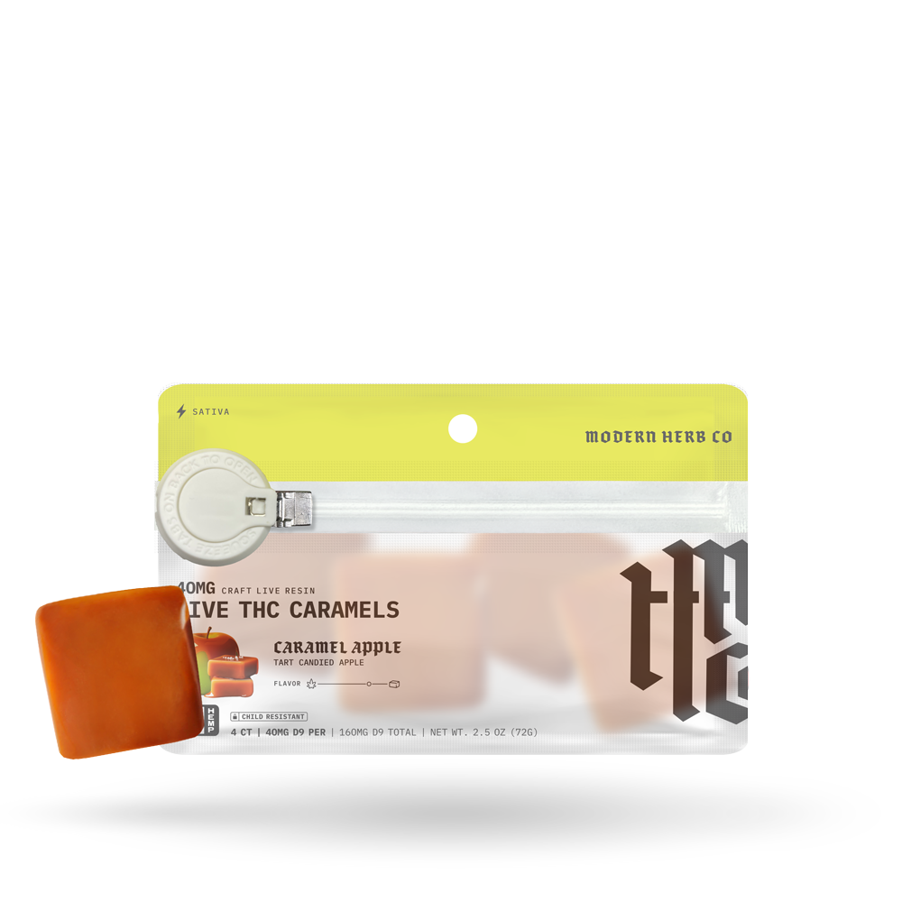 Live THC Caramel: Caramel Apple (Sativa), 4ct