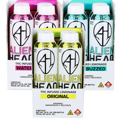 Alien Head D9 THC Lemonade | 16oz | 128mg | 4ct Display