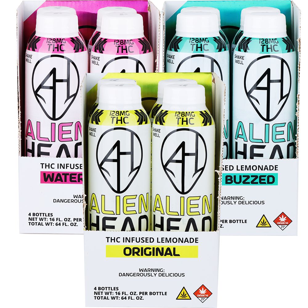Alien Head D9 THC Lemonade | 16oz | 128mg | 4ct Display
