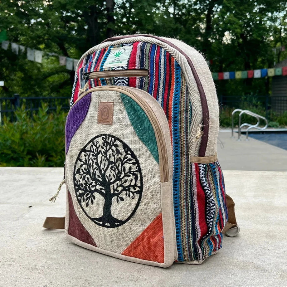 Large Hemp Backpack with Symbol