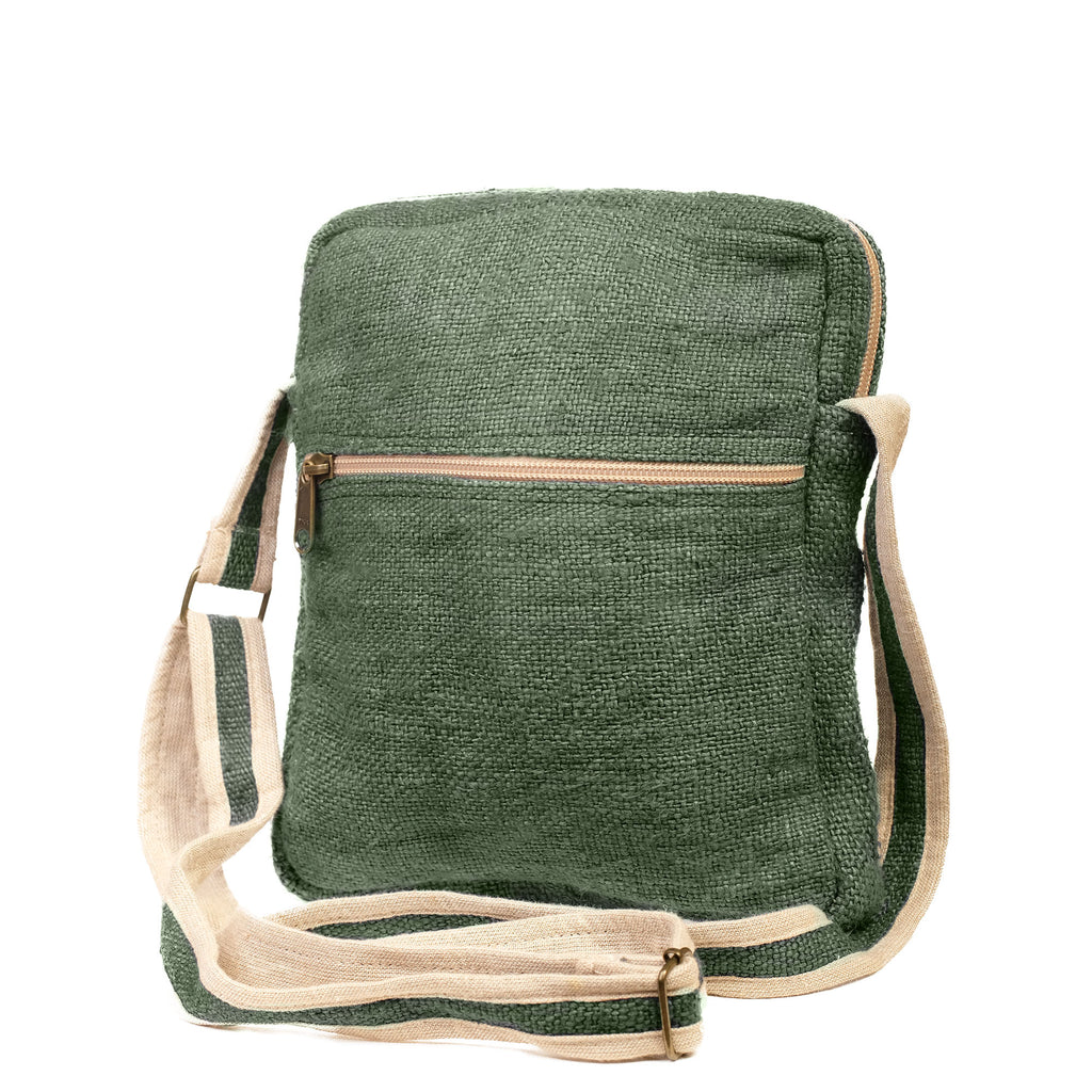 Core Hemp Multi Pocket Crossbody Purse Banyan Green