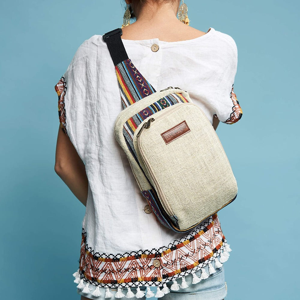 Hemp sling outlet backpack