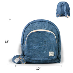 Core Hemp Mini Backpack Purse - Boho Himal Style, Adjustable Strap Daypack